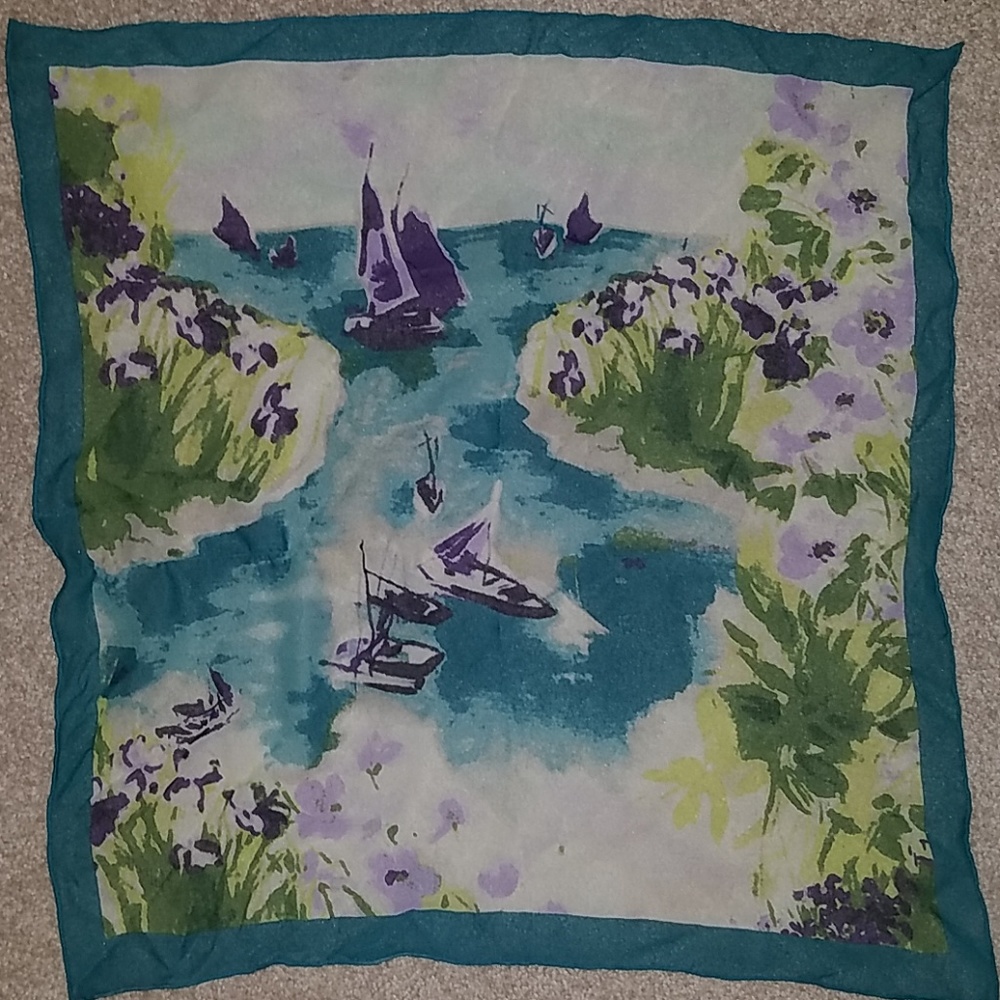 TALBOTS Small Silk Sailboat Scarf